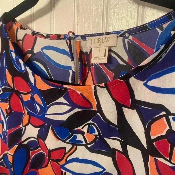J. Crew butterfly abstract pattern blouse - Picture 2 of 9